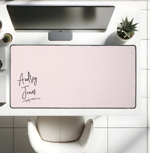Girl Signature Script Monogram Pink Schreibtischunterlage