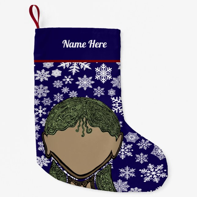 Girl Silhouette Xmas stocking. Kleiner Weihnachtsstrumpf (Vorderseite)