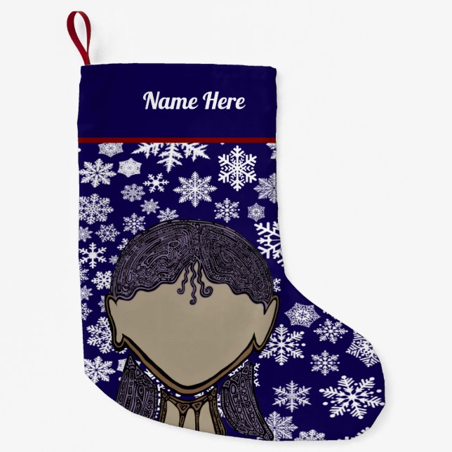 Girl Silhouette Xmas stocking. Kleiner Weihnachtsstrumpf (Vorderseite)