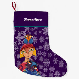 Girl Silhouette Xmas stocking. Kleiner Weihnachtsstrumpf