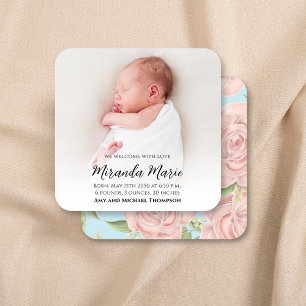 Girl Simple Overlay Text Neugeborenes Foto Floral