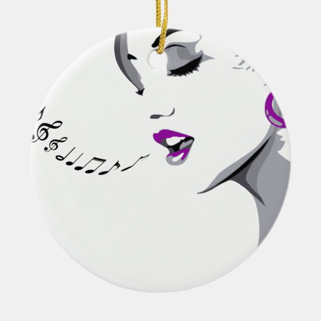 Girl Singing Keramik Ornament (Vorne)
