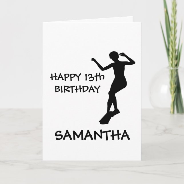 GIRL SKATEBOARD HAPPY BIRTHDAY KARTE (Vorderseite)