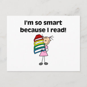 Girl Smart weil ich lese Postkarte