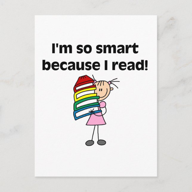 Girl Smart, weil ich Tshirts und Geschenke lese Postkarte (Vorderseite)
