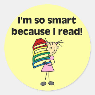 Girl Smart, weil ich Tshirts und Geschenke lese Runder Aufkleber