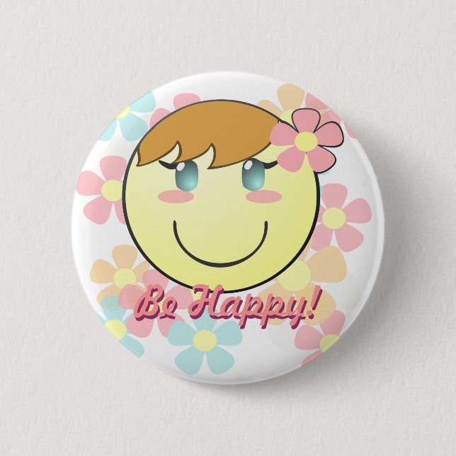 Girl Smiley Button (Vorderseite)