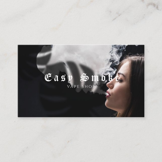 Girl Smoke Vape Shop Business Card Visitenkarte (Vorderseite)