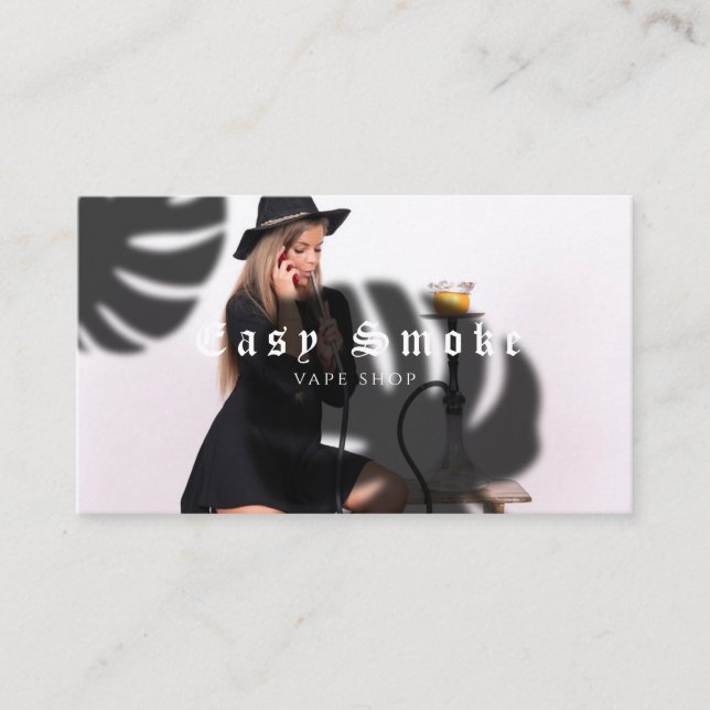 Girl Smoke Vape Shop Business Card Visitenkarte (Vorderseite)