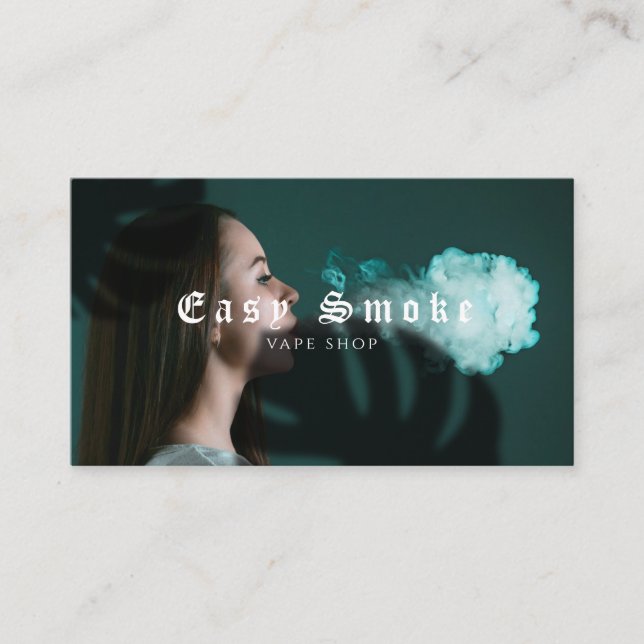 Girl Smoke Vape Shop Business Card Visitenkarte (Vorderseite)