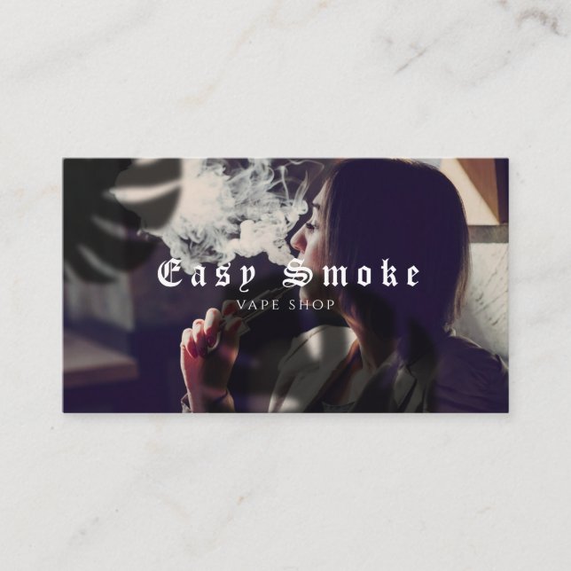 Girl Smoke Vape Shop Business Card Visitenkarte (Vorderseite)