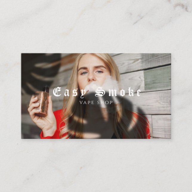 Girl Smoke Vape Shop Business Card Visitenkarte (Vorderseite)