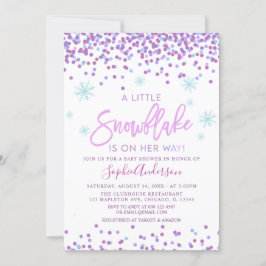 Girl Snowflake Winter Baby Dusche Einladung