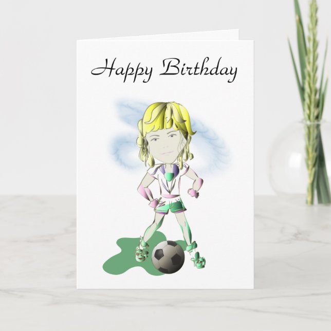 Girl Soccer Art Karte (Vorderseite)