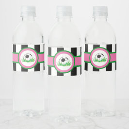 Girl Soccer Birthday Wasser Flasche Labels