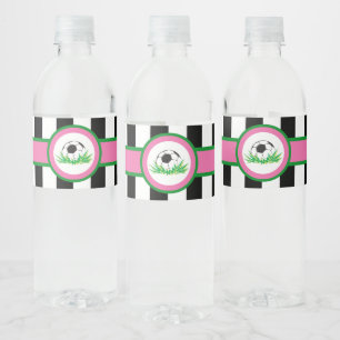 Girl Soccer Birthday Wasser Flasche Labels