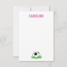 Girl Soccer Danke Stationery Mitteilungskarten