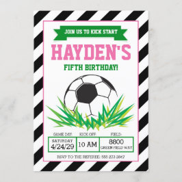 Girl Soccer Geburtstagsparty Einladung