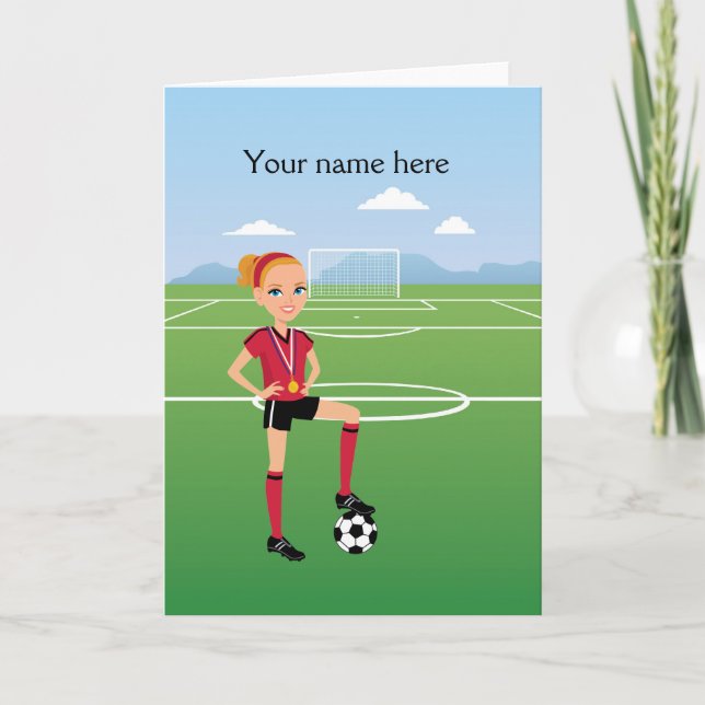 Girl Soccer Player / Fußball-Match Einladung (Vorderseite)