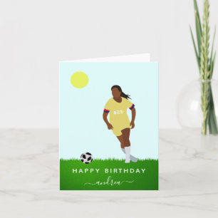 Girl Soccer Player Illustration Name Jersey Nummer Karte
