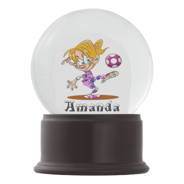 Girl Soccer Schneekugel (Vorderseite)