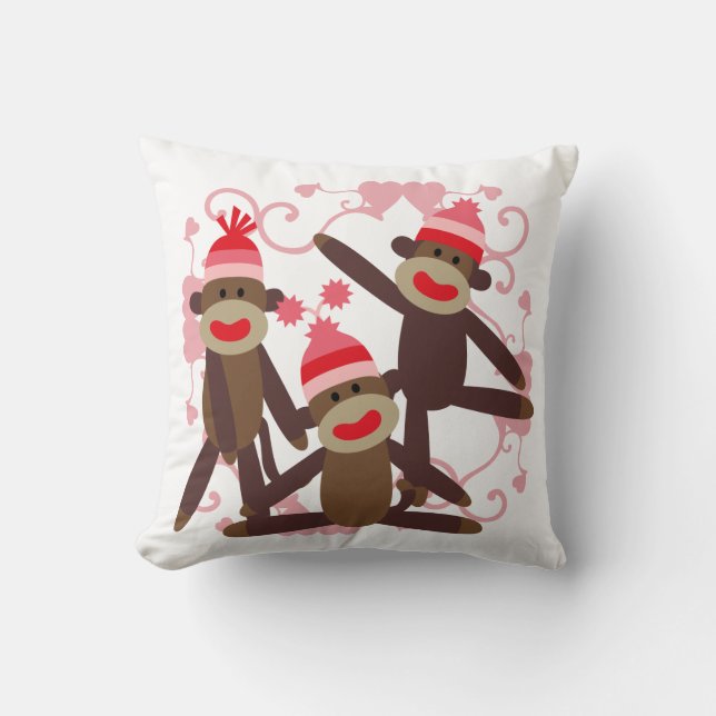 Girl Sock Affen Pillow Kissen (Vorderseite)