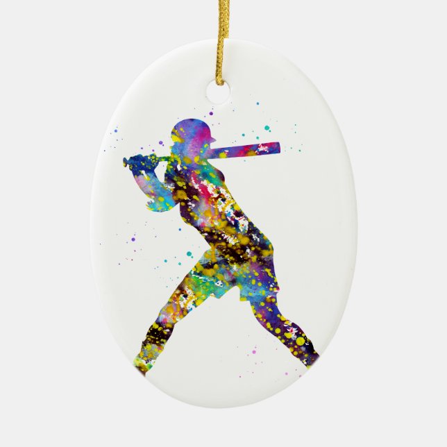 Girl Softball Player Keramik Ornament (Vorne)