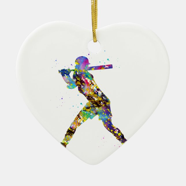 Girl Softball Player Keramik Ornament (Vorne)