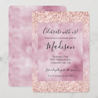 Girl-Sparkle-Rosa-Glitzer Einladung