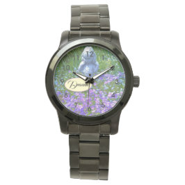 Girl Statue lila phlox blue vergiss-me-not-Blume Armbanduhr