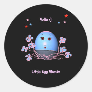 Girl-Sticker (Wörter ändern) Runder Aufkleber