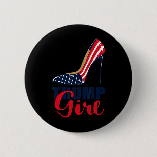 Girl Stilettos High Heel American Flag Trump 2024 Button