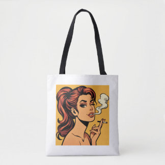 Girl Stoner | Comic book pop art | Smoking lovers Tasche
