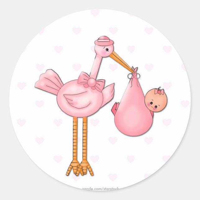 Girl Stork Sticker (Vorderseite)