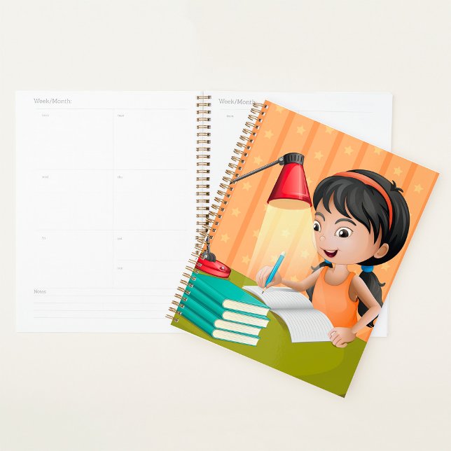 Girl Studying at Desk Doing Homework (Créateur téléchargé)