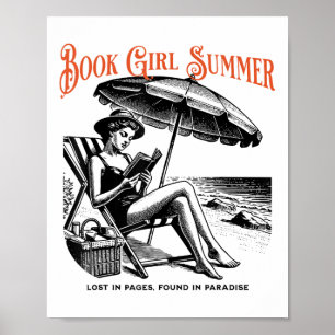 Girl Summer Beach Reading buchen _1 Poster