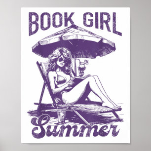 Girl Summer Funny Books Girl Lover Urlaub _ Poster