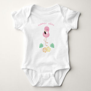 Girl Summer Vibes Niedlich Flamingo Rosa Baby Strampler