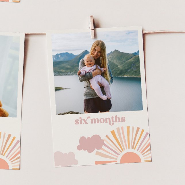 Girl Sun Monthly Banner Card - sechs Monate Einladung (Von Creator hochgeladen)