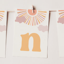Girl Sun ONE Hochstuhlbanner - Buchstabe "N" Einladung