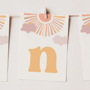 Girl Sun ONE Hochstuhlbanner - Buchstabe "N" Einladung