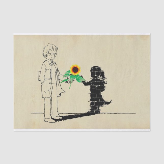 Girl Sunflower Tissue Seidenpapier (Vorderseite)