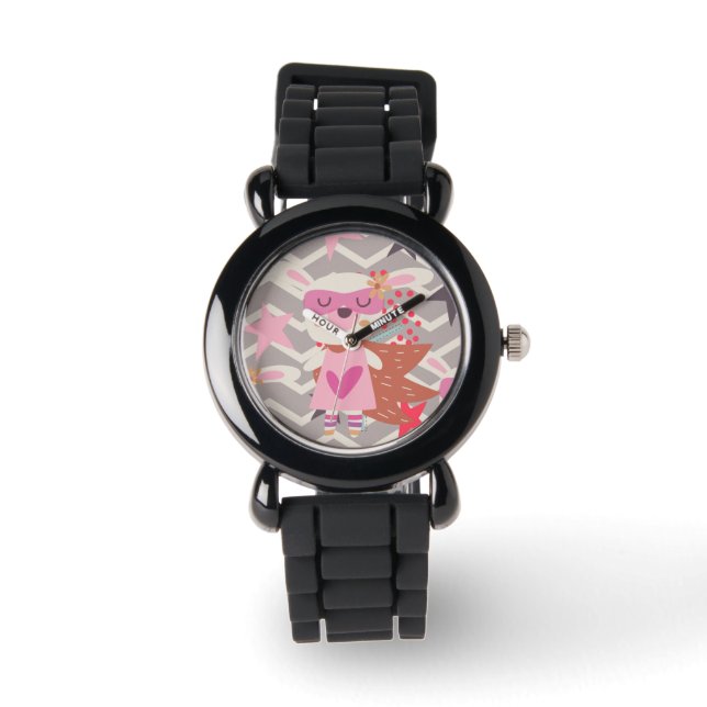 Girl Superhero Bunny Armbanduhr (Vorderseite)