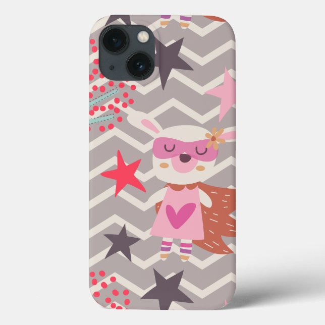 Girl Superhero Bunny Case-Mate iPhone Hülle (Rückseite)