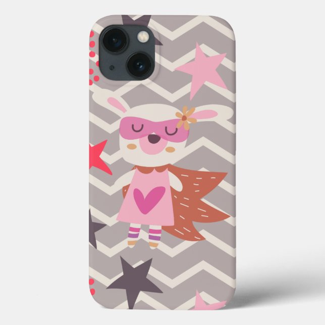 Girl Superhero Bunny Case-Mate iPhone Hülle (Rückseite)