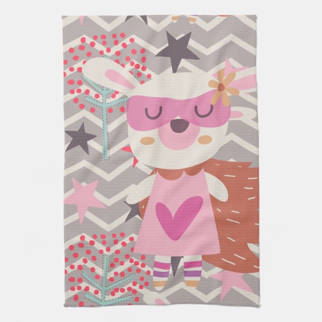 Girl Superhero Bunny Handtuch (Vertikal)