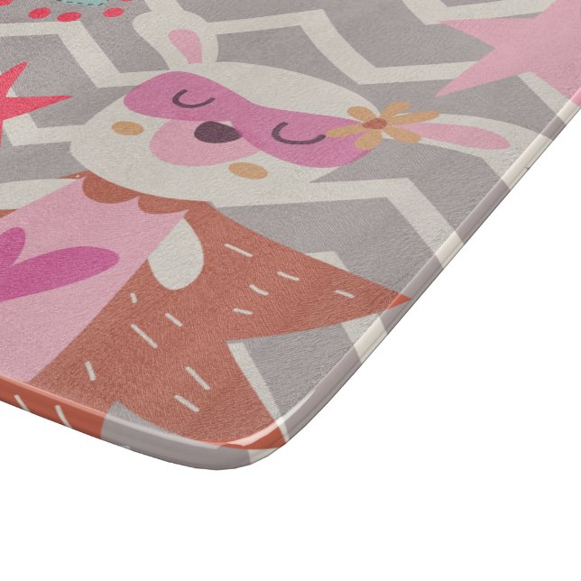 Girl Superhero Bunny Schneidebrett (Ecke)