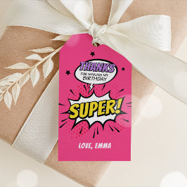 Girl Superhero Danke Tags, Superhero Favor Tag Geschenkanhänger