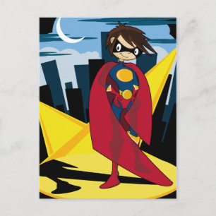 Girl Superhero Postcard Postkarte