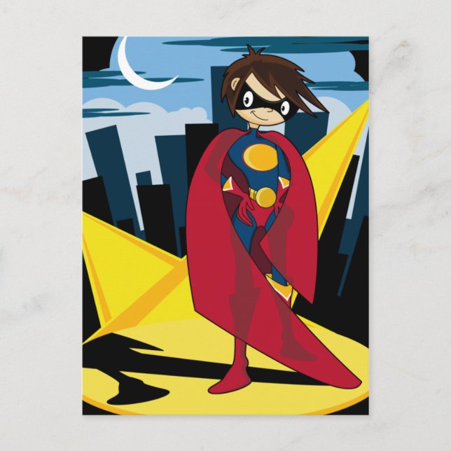 Girl Superhero Postcard Postkarte (Vorderseite)